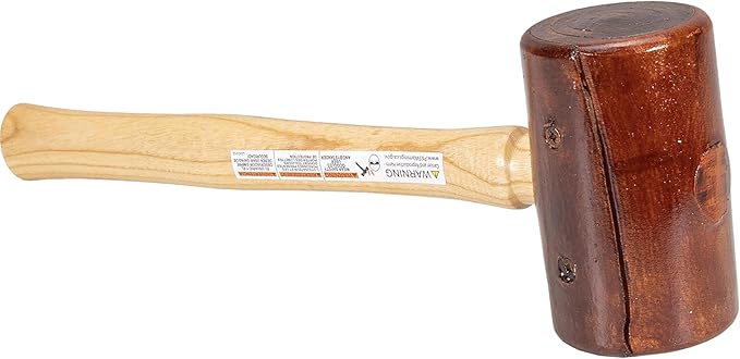 VAUGHAN Rawhide Mallet, Non Marring, Hardwood Handle, 1.5 Lbs, RM275, VN58222