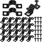 Swpeet 25Pcs 10mm Two Hole U Bracket Clamp with 50Pcs Self-tapping Screws Kit, U-Clamps, Metal Pipe Clamps, Pipe Strap Clamps, Conduit Tension Clips for Fixing Pipe or Cable
