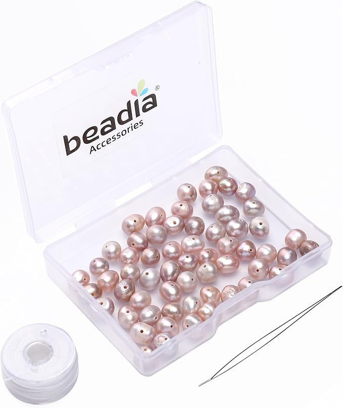 Natural Pearl Beads Potato 6-7mm Purple Freshwater Cultured Loose Gemstone Beads for DIY Jewelry Making 13.8''/Strand HQ