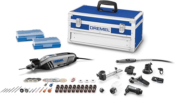 Dremel 4300-9/64 Versatile Rotary Tool Kit with Flex Shaft - 9 Attachments & 64 Accessories - Ideal for Engraving, Etching, Sanding, and Polishing