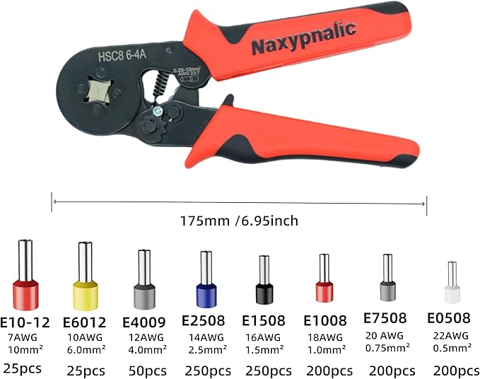 Wire Ferrule Crimping Tool Kit AWG 23-7,Ferrule Crimper Plier with 1200PCS Wire Ferrules Kit Wire End Terminals