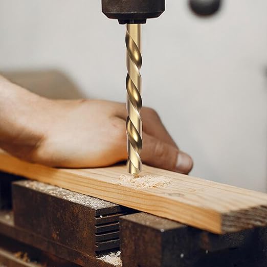 1/8" Cobalt Drill Bit Set (10Pcs), M35 HSS, 135 Degree Tip, Twist Jobber Length for Hardened Metal, Stainless Steel, Cast Iron, Wood, and Plastics, with Index Storage Case