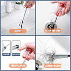 Drain Snake, 61 inch plumbing snake，Sink Snake Drain Clog Remover for Sewer Kitchen Bathroom