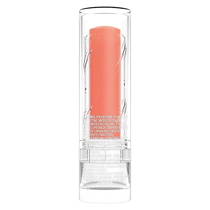wet n wild Perfect Pout So Pouty Shine Tinted Lip Balm Peach Flavored, Hyaluronic Acid, Vegan Collagen, Moisturizing For Dry Lip Care, Pink-VeraVaultWomen