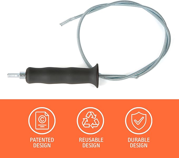 DSSNK070 Revolutionary Tub and Sink Snake Auger Clog Remover for Bathroom Drains, 42 Inch, Stainless
