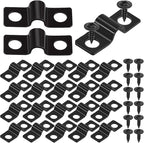 Swpeet 25Pcs 5mm Two Hole U Bracket Clamp with 50Pcs Self-tapping Screws Kit, U-Clamps, Metal Pipe Clamps, Pipe Strap Clamps, Conduit Clamps, Tension Clips for Fixing Pipe or Cable