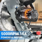 Sliding Compound Miter Saw, 15A 10", Bevel Cut (0°-45°) with Laser, Extension Table, Iron Blade Guard, Cutting Wood, PVC or Soft Metal