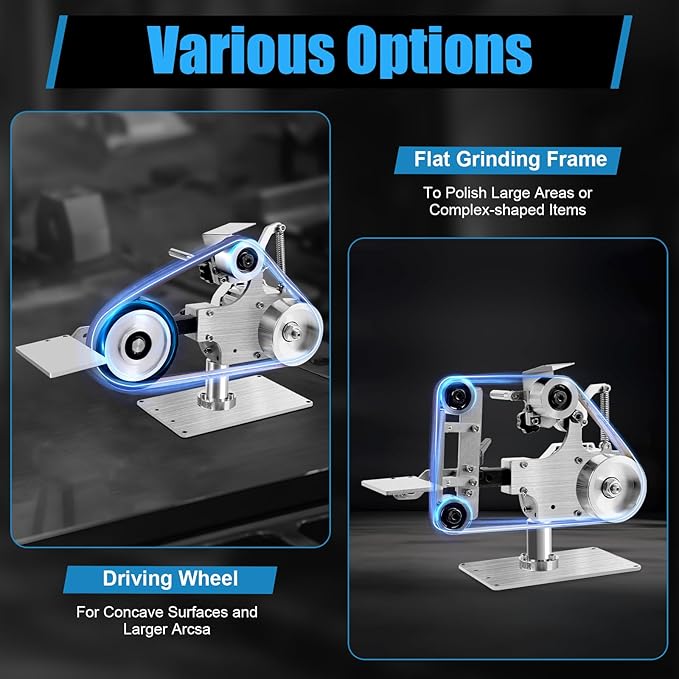 Belt Sander Electric Sanding Polishing Grinding Machine Vertical & Horizontal Use Woodworking Bench Sander Speed | Rotating Angle Adjustable for Metal Processing Jewelry Making Acrylic Polishing