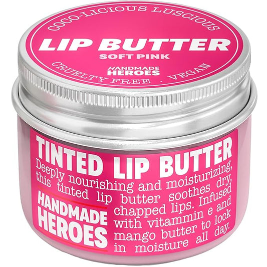 100% Natural Tinted Lip Butter Sleeping Lip Mask Clean Petroleum Free Lip Moisturizer and Conditioner for Dry Lips Intensive Lip Balm and Lip Therapy Skin Care with Mango butter (Light Pink)-VeraVaultWomen