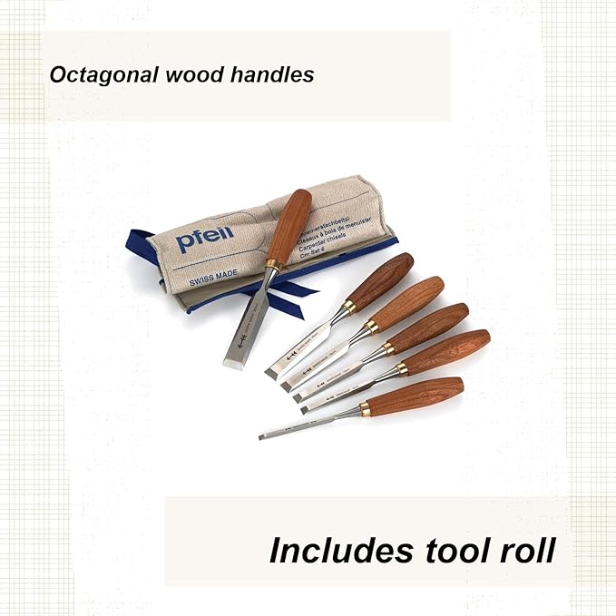 pfeil Beveled Edge Chisel Set, 6 Pieces