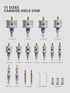 1-1/2" Carbide Hole Saw, Heavy Duty Metal Hole Cutter with Pilot Drill Bit for Cutting Stainless Steel, Metal Sheet and Aluminum Alloy (38mm | 1-1/2")