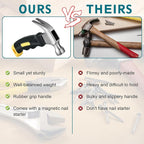 Small Claw Hammer - Mini Hammer for Women&Kids, Camping Hammer, Stubby Tack Hammer, Nail Hammer with Magnetic (Purple)