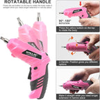 Cordless Electric Screwdriver, 3.6V Rechargeable Power Screwdriver with 47 pcs Accessories, usb charging, 3Nm Screw Gun, mini Carrying screwdriver set with LED Light Electric Power Drill Set