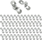 Hordion 50Pcs 5/16" Two Hole Strap U Bracket, M8 Rigid Pipe Strap Stainless Steel Conduit Clamp for Fixing Pipe