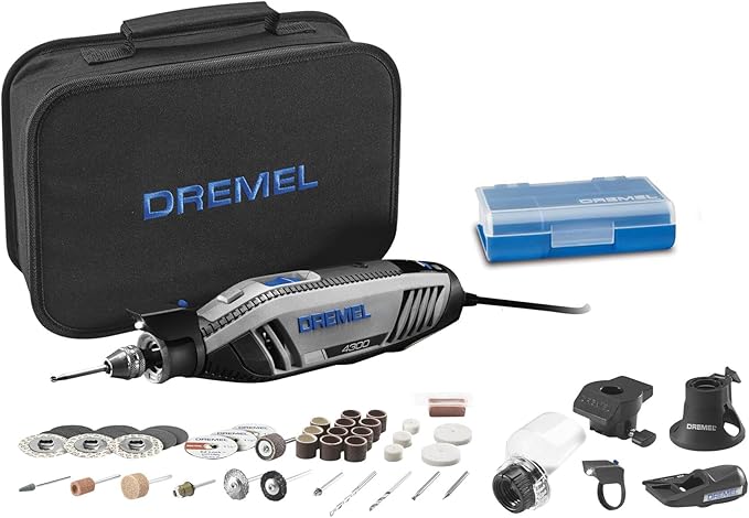 Dremel 4300-5/40 High Performance Rotary Tool Kit with LED Light- 5 Attachments & 40 Accessories - Ideal for Grinding, Cutting, Wood Carving, Sanding, and Engraving