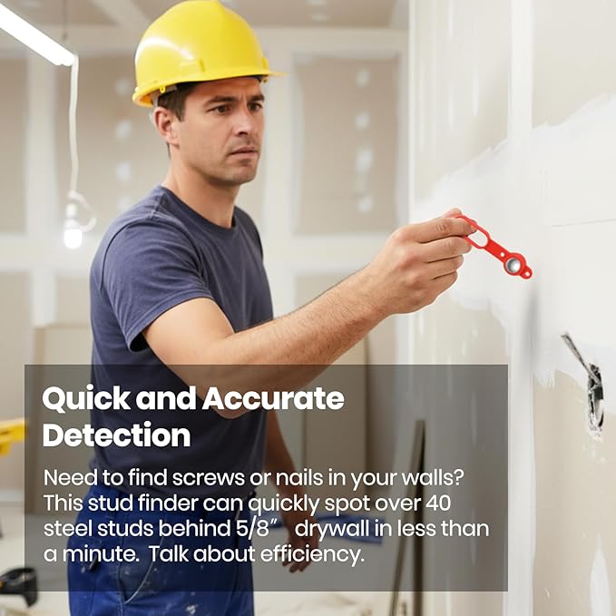 (2-Pack) Calvana Magnetic Stud Finder - 27 lbs of Pull Power Stud Ball, Detects Nails, Screws, and Metal, Through 5/8" Drywall, Wood or 3/4" Plywood Paneling, No Batteries Required, 52300