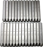 WKSTOOL 27Pcs 5/32 4mm Heavy Duty Carbon Steel Numbers Symbols Character Steel Mark Code Hand Stamp Punch for Stamping Jewelry Sheet Crypto Metal Plate Mold Die Making