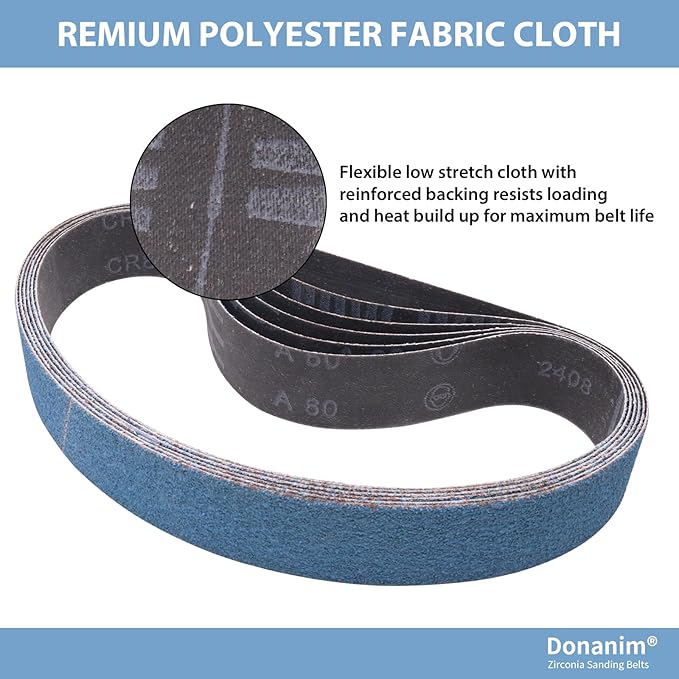 1-1/2 x 30 Inch Zirconia Sanding Belts for Pipe Tube Polisher Sander, 1.5x30" 60 Grit Sander Belts for Pipe Belt Sander, 1-1/2" x 30" Zirconia Grinding Sand Paper for Metal Burnishing, 15 Pack