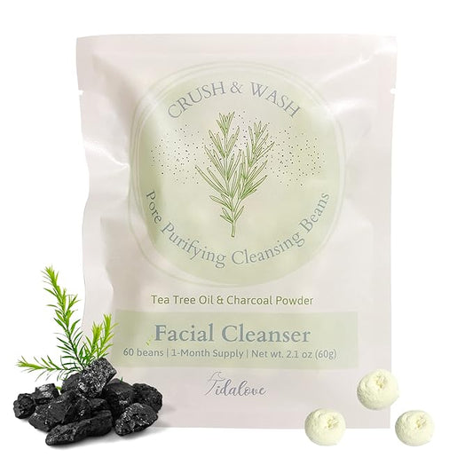 Daily 3 in 1 Facial Cleanser, Exfoliator and Wash-off Mask, Vegan, Cruelty Free, Plastic Free, Travel Friendly, 1 Month Supply Refill (60 Tablets) (Purifying)-VeraVaultWomen