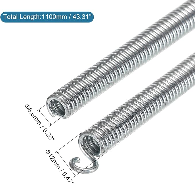 MECCANIXITY Spring Tube Bender OD 12mm/0.47" Steel Spring Pipe Copper Tubes 1100mm/43.31" Long for 5/8" Copper Pipe(16mm) in Home Renovations,Electrician Wiring Bending Pipe(insert-pipe use)