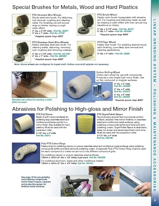 CS Unitec | Poly-PTX Cotton Rings | Flex Rotary Polisher Tool Attachment for Stainless Steel | 4" Diameter x 1/2" Wide, (Pack of 8)