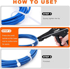 Zhushan Fastening Tie Wrap Gun with Adjustable Tension and Built-In Flush Cutter for 0.09-0.19 inch Nylon Cable Tie Tightening - Professional Grade Cable Zip Tie Tool