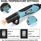ROMECH 350W Heat Gun with 2 Nozzles, Dual Temp Heat Gun 400°F-660°F, Fast Heat Hot Air Gun with Overload Protection for DIY Craft Embossing Shrink Wrapping (Cyan)