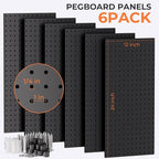 INCLY 48x36 Inch Metal Peg Board Kit with 1/4" Pegboard Hooks Accessories, 6PCS Peg Board Panels and 234PCS Black Pegboard Wall Organizer Tool Storage System for Garage Workbench Shed