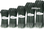 2000 PCS Zip Ties Assorted Sizes 4+6+8+10+12 Inch Self-locking Nylon Cable ties Outdoor, UV Resistant Wire Straps for Home Office Garden Workshop Indoor Outdoor Fence(garden green)