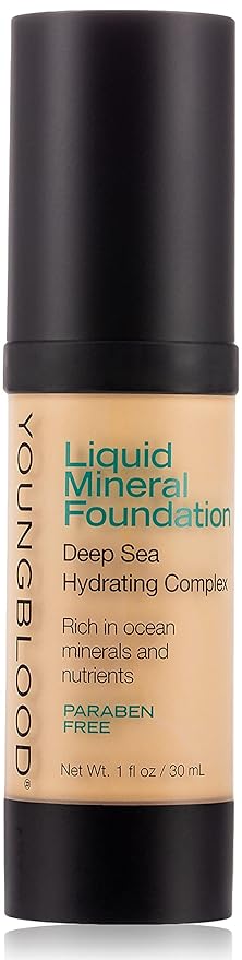 Youngblood Liquid Mineral Foundation, Shell, Dewy, Lightweight, Full Coverage, Vegan, Cruelty Free, Gluten-Free-VeraVaultWomen