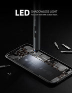 iFu Mini Electric Screwdriver, 42-in-1 Precision Screwdriver Set, Cordless, Magnetic Storage, 5/32''Hex, For Electronics Phone Camera Laptop Watch - Grey