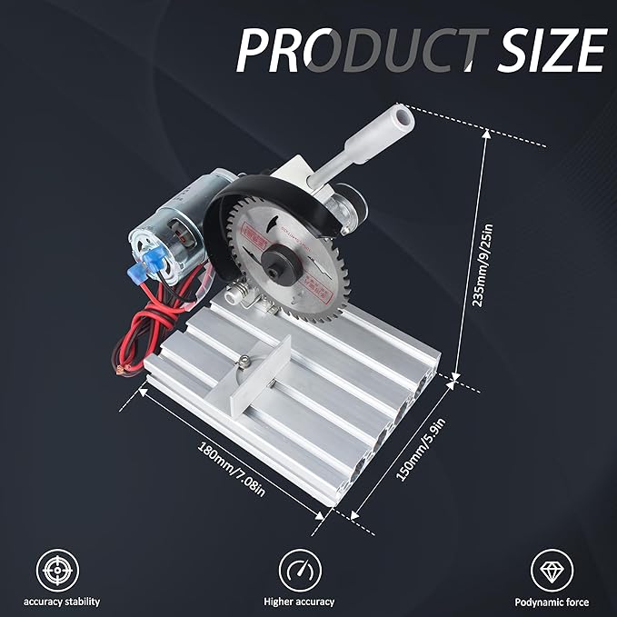 RATTMMOTOR 5" Mini Table Saw for Craft Q99-7 Multipurpose Portable Small Hobby Table Saw Cutting Machine 110V-220V, 0-45° Angle Adjustable, 997 Motor 18000RPM with 480W Power Supply for Crafts