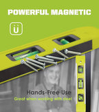 Level & Tool Magnetic Aluminum Reinforced Torpedo Level, 9", Green (2PCS)