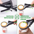 Strap Wrench Set with 6 Silicone straps - 2 Pack (4" & 6") for Oil Filters, Shower Heads & Tight Spaces - Plumbing Belt Wrench Kit