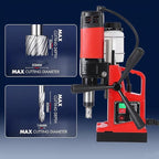 Magnetic Drill Press 1400W， 2" Boring Diameter, 810 RPM Heavy Duty Corded Mag Drill with 6pcs Cutters, Safety Kit & Case for Steel Plate, Iron Work