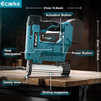 Ecarke Cordless Brad Nailer Compatible with Makita 18V Battery: 18 Gauge Electric Nail Gun Staple Gun, 5/8 to 1-1/4 Inch 2 Modes Brushless Nail Gun with 100 Nails for Upholstery Wood (No Battery)
