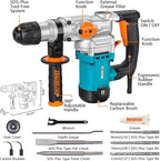 Berserker 1-1/8" SDS-Plus Rotary Hammer Drill with Safety Clutch,9 Amp 3 Functions Corded Rotomartillo for Concrete - Including 3 Drill Bits,Flat Chisel, Point Chisel,Carrying Case