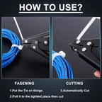 Zhushan Cable Tie Gun - Fastening Tool with Adjustable Tension to Cut Nylon Tie