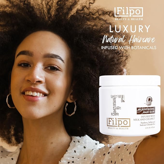 FILPO Coconut Milk Hair Mask - Deep Conditioning with Coconut Oil and Argan Oil for Dry, Damaged, Curly Hair Growth & Sulfate Free Hair Care-VeraVaultWomen