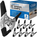 Lot of 8-6" inch Spring Clamp Large Super Heavy Duty Spring Metal Black - 3 inch Jaw opening