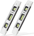 DOWELL Magnetic Torpedo Level Mini Bubble Level Box Spirit Level Alloy Frame 180/90/45 Degree 9-Inch (2, White)