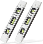 DOWELL Magnetic Torpedo Level Mini Bubble Level Box Spirit Level Alloy Frame 180/90/45 Degree 9-Inch (2, White)