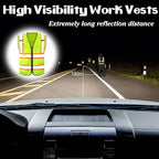 Custom Safety Vest Logo High Visibility Work Vests for Men Customize Hi Vis Reflective Construction Workwear