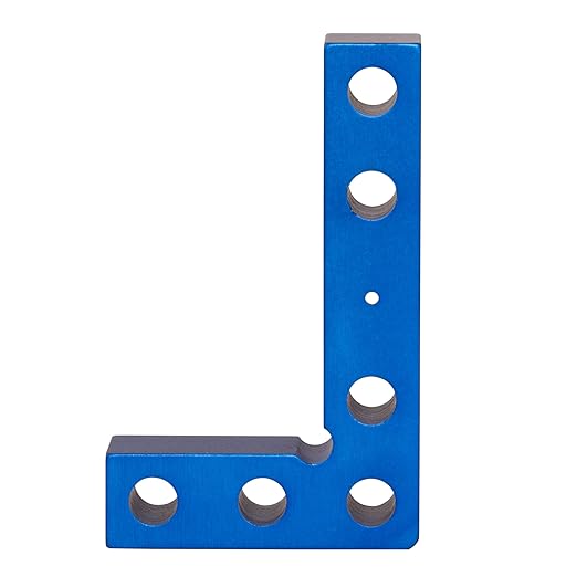 Small Square and Center Finder - Mini Square Tool with 11/32" Center Marking Hole Woodworking, Carpenter Engineering Square, Center Marking Tool, Made in USA - Blue