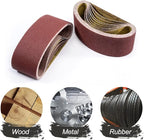 S SATC 3x18 Sanding Belts 20PCS Belt Sander Paper Aluminum Oxide (3 Each of 60/80/120/150/240/400 Grits & 2 of 40 Grits) Ideal for Wood Metal Paint Sanding