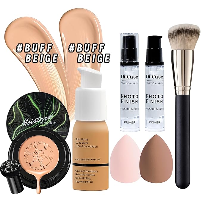 Makeup Kit Set for Women, Makeup Present for Women Teens Girl, Eyeshadow Palette Foundation CC Cream Primer Brush Spong Contour Lipstick Eyebrow Soap Mascara Eyeliner Cosmetic bag-VeraVaultWomen