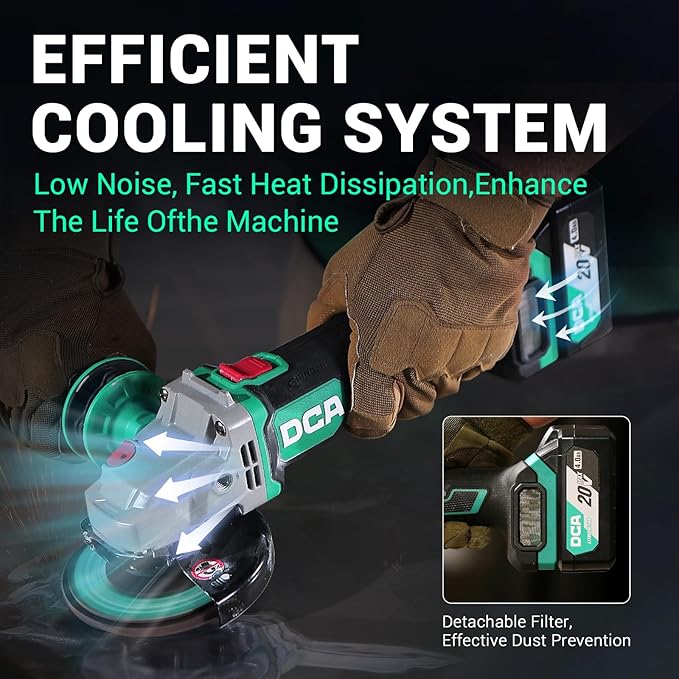 Brushless Angle Grinder 20V 4-1/2 inch, Cordless 4.0Ah Battery & 2A Fast Charger, 8500RPM, Power Angle Grinder with Cutting & Grinding Wheels, Flap Discs for Wood Metal & Rust Removal