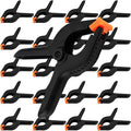 MOUYAT 20 Pack 6 Inch Plastic Spring Clamps, Heavy Duty Spring Clamps, Strong Backdrops Clamps for Woodworking, Canvas, DIY Projects, Photo Studios, Black