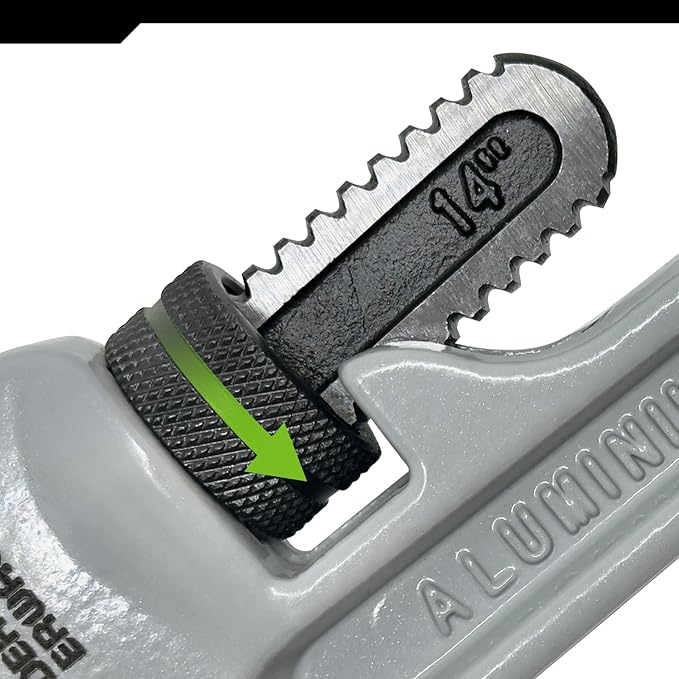 3-Piece Heavy Duty Aluminum Straight Pipe Wrench Set, 10", 14", 18", Adjustable Plumbing Wrench Set, Drop Forged, Exceed GGG standard