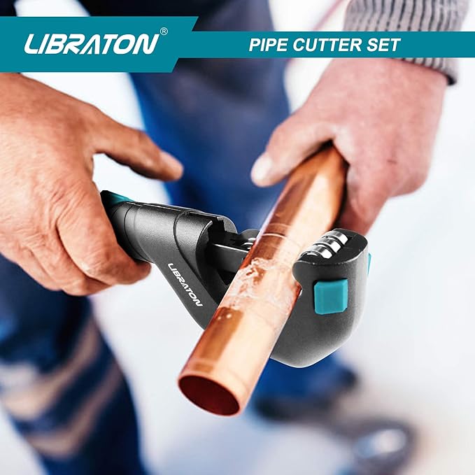 Libraton Pipe Cutter, Tubing Cutter 3/16" to 2" Outer Diameter, Copper Pipe Cutter, Tube Cutter with Deburring Tool, Copper Cutter, Pipe Cutter Tool for Copper, and Thin Stainless Steel Tube